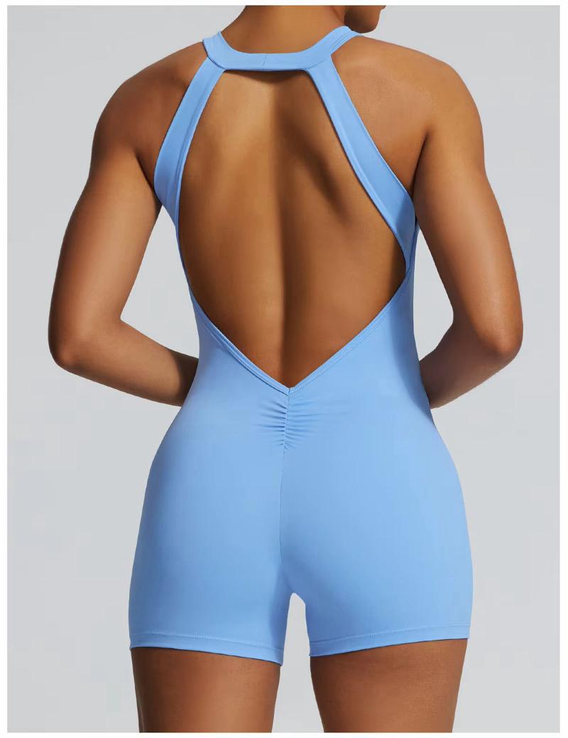 High Neck One Piece Sports Bodysuit