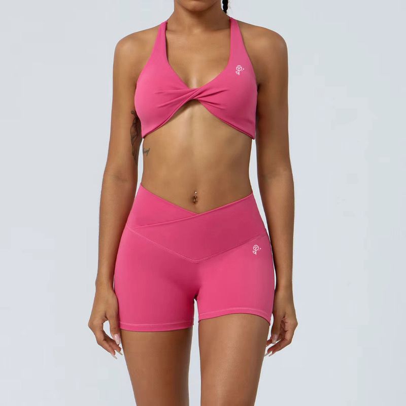 Strapless Cross Sports Bra & Short 2-Piece Set