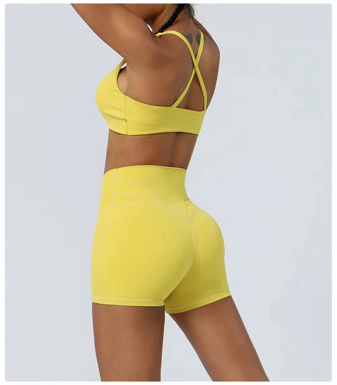 Strapless Cross Sports Bra & Short 2-Piece Set