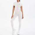 Short Sleeve Half-Zip Yoga Jumpsuit