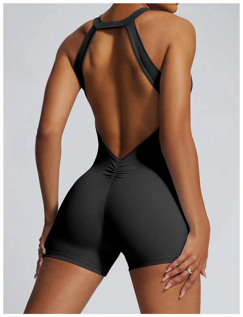 High Neck One Piece Sports Bodysuit