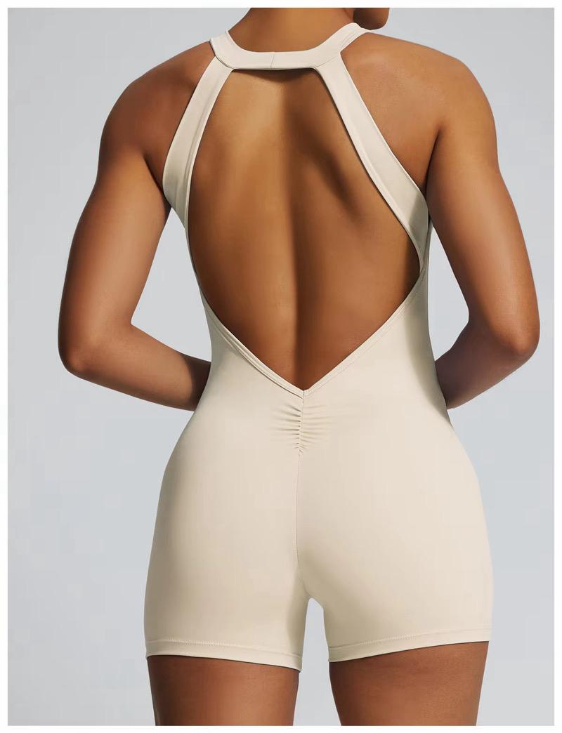High Neck One Piece Sports Bodysuit