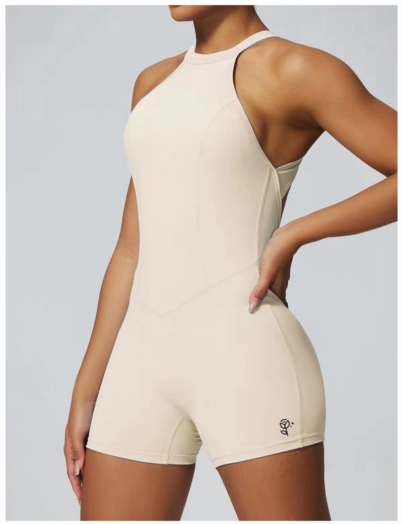 High Neck One Piece Sports Bodysuit