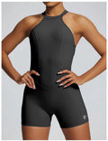 High Neck One Piece Sports Bodysuit