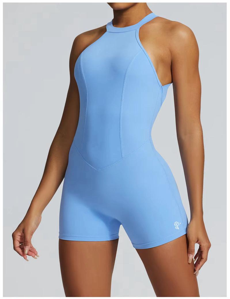 High Neck One Piece Sports Bodysuit