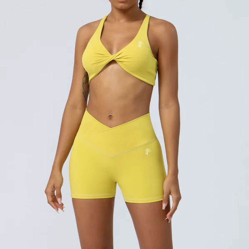 Strapless Cross Sports Bra & Short 2-Piece Set