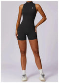 Sleeveless Half-Zip Yoga Romper