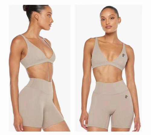 Deep V-Neck Backless Fitness Set